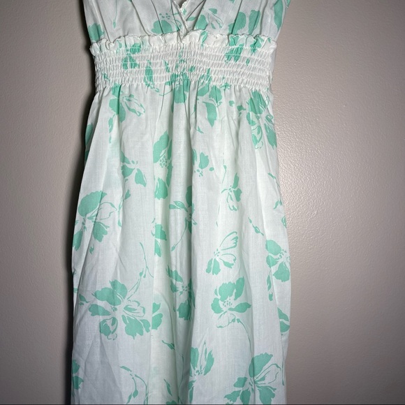 VTG Dress Mint Green Floral Flowers Ruffle Like New Vintage Lightweight - Picture 3 of 16